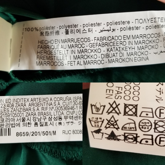 ZARA Green Voluminous Tiered Babydoll Taffetta Mini Dress - Picture 12 of 13